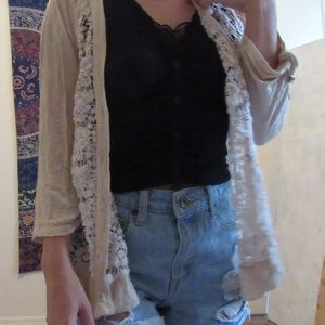 Blu pepper Floral lace cardigan